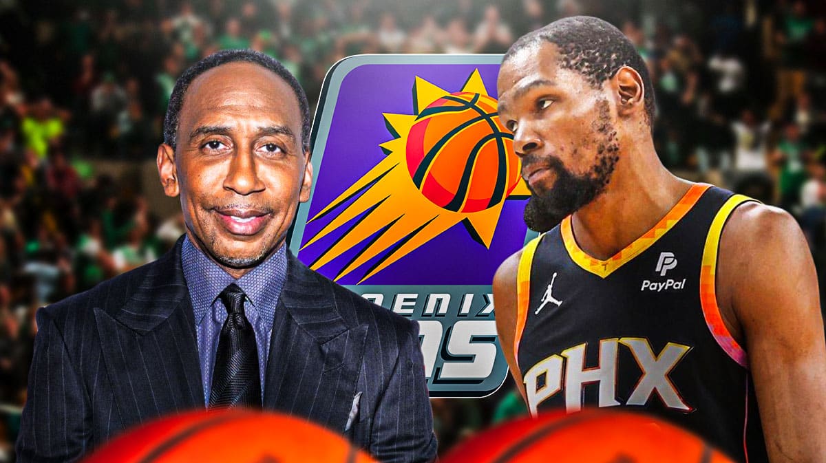 Stephen A. Smith and Phoenix Suns player Kevin Durant