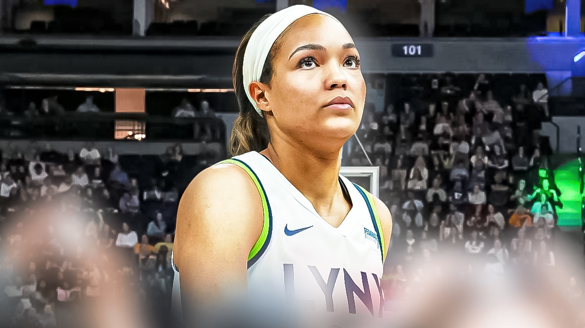 Minnesota Lynx player Napheesa Collier with a disappointed or frustrated expression