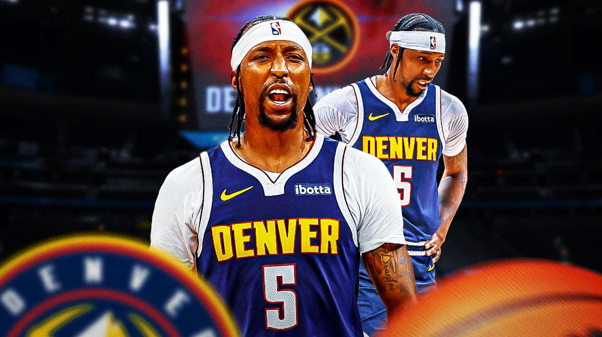 Kentavious Caldwell-Pope wit the Denver Nuggets arena in the background, NBA free agency