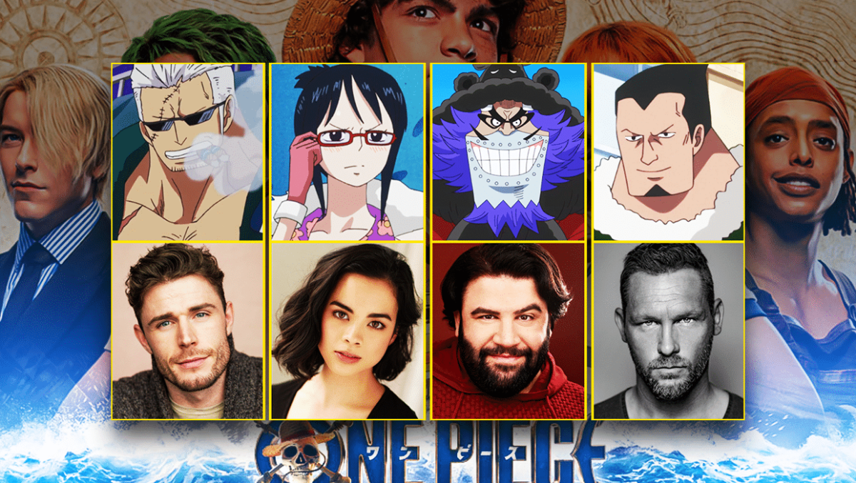 Top L-R: One Piece's Smoker, Tashigi, Wapol and Dalton; Bottom L-R: Callum Kerr, Julia Rehwald, Rob Colletti and Ty Keogh