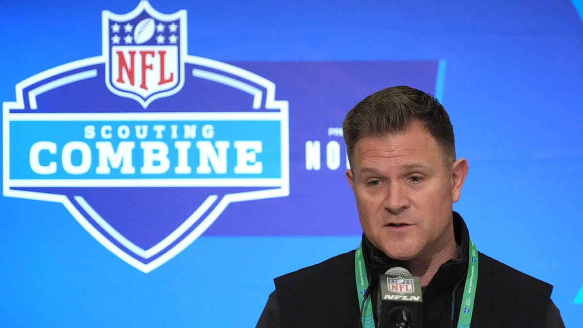 Green Bay Packers general manager Brian Gutekunst during the NFL Scouting Combine at Indiana Convention Center. 