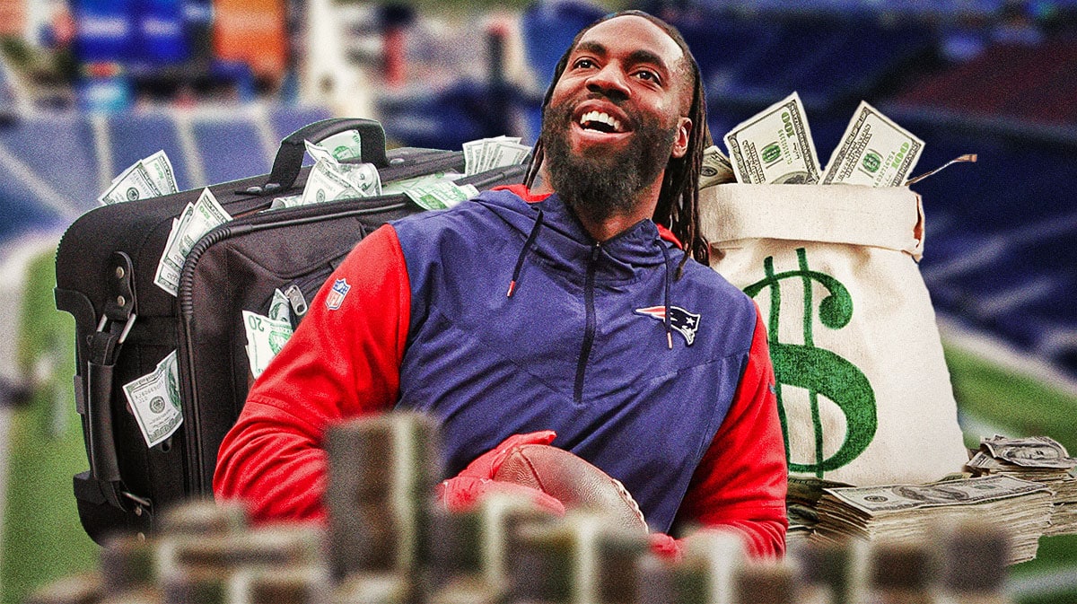 Matthew Judon looking happy with bag of money