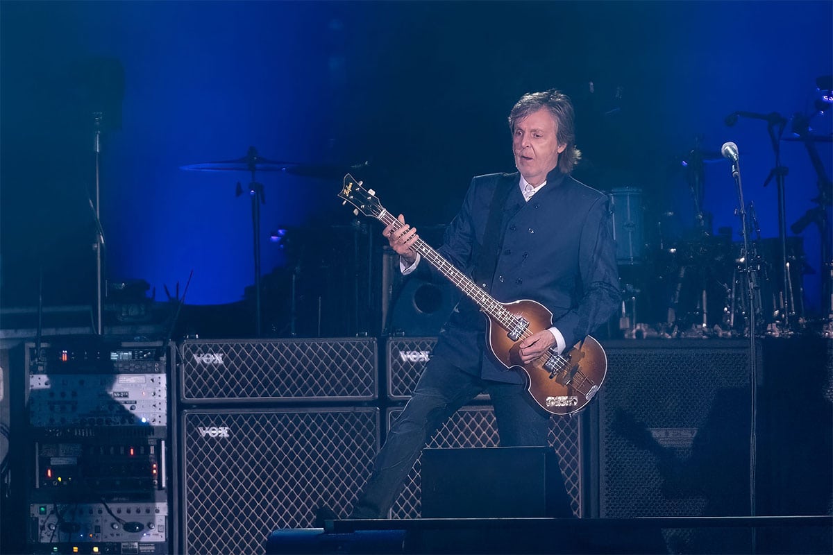 Paul McCartney performing a 'Got Back' tour show in New Jersey in 2022.