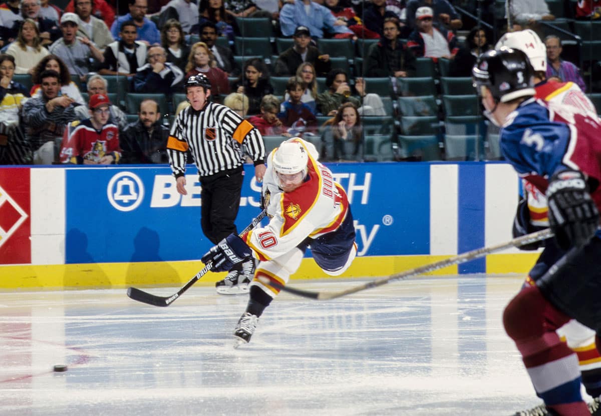 lorida Panthers forward Pavel Bure (10) in action against the Colorado Avalanche at the Miami Arena.