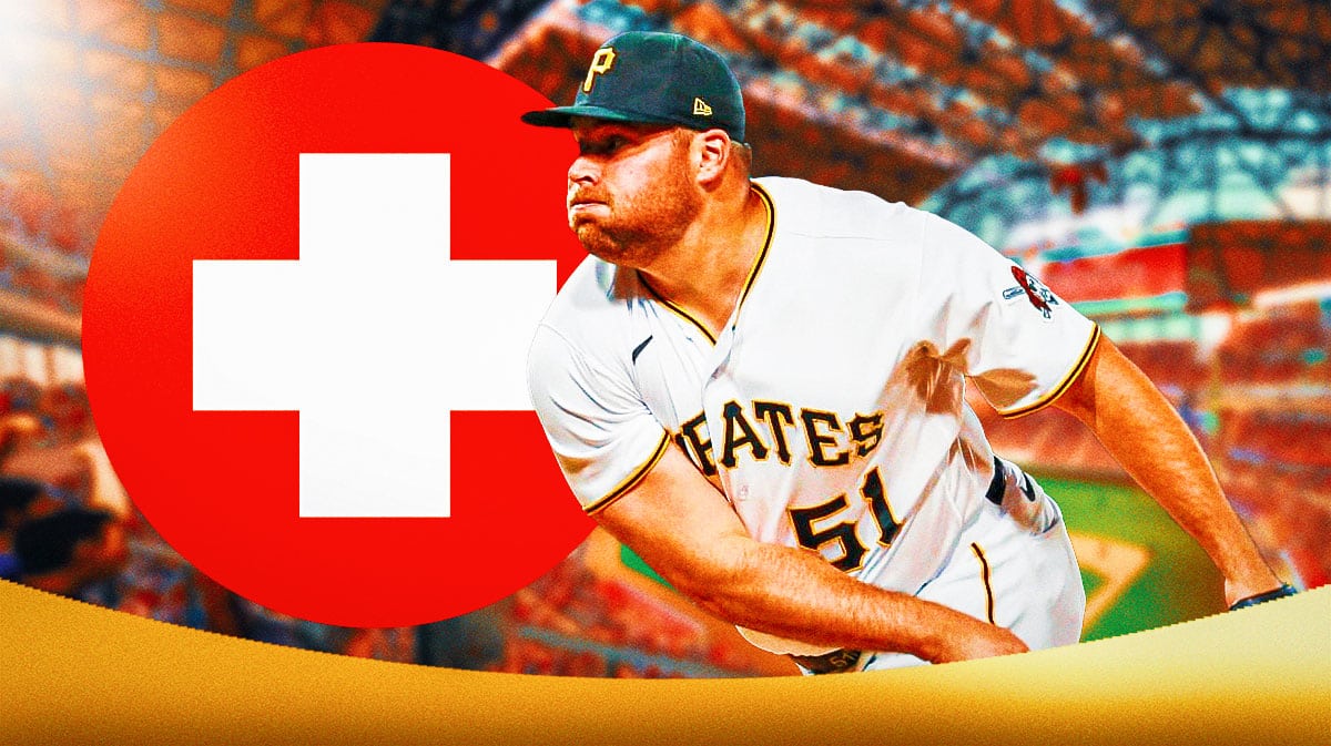 Pirates' David Bednar with a first aid kit