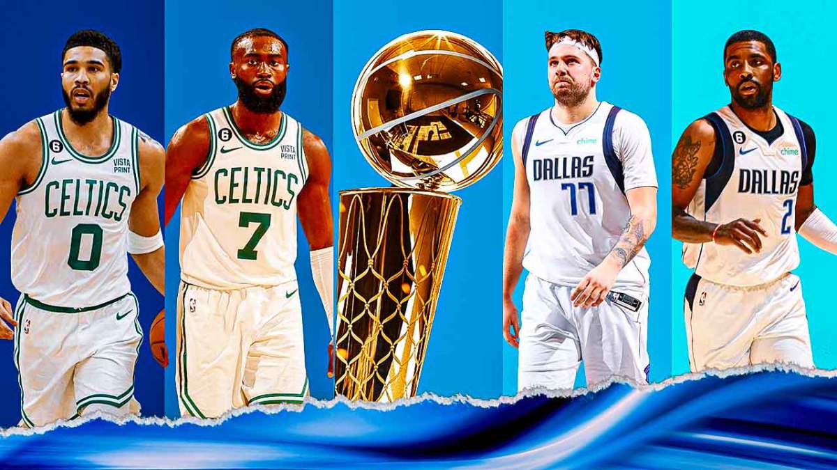 Jayson Tatum, Jaylen Brown, Luka Doncic, and Kyrie Irving