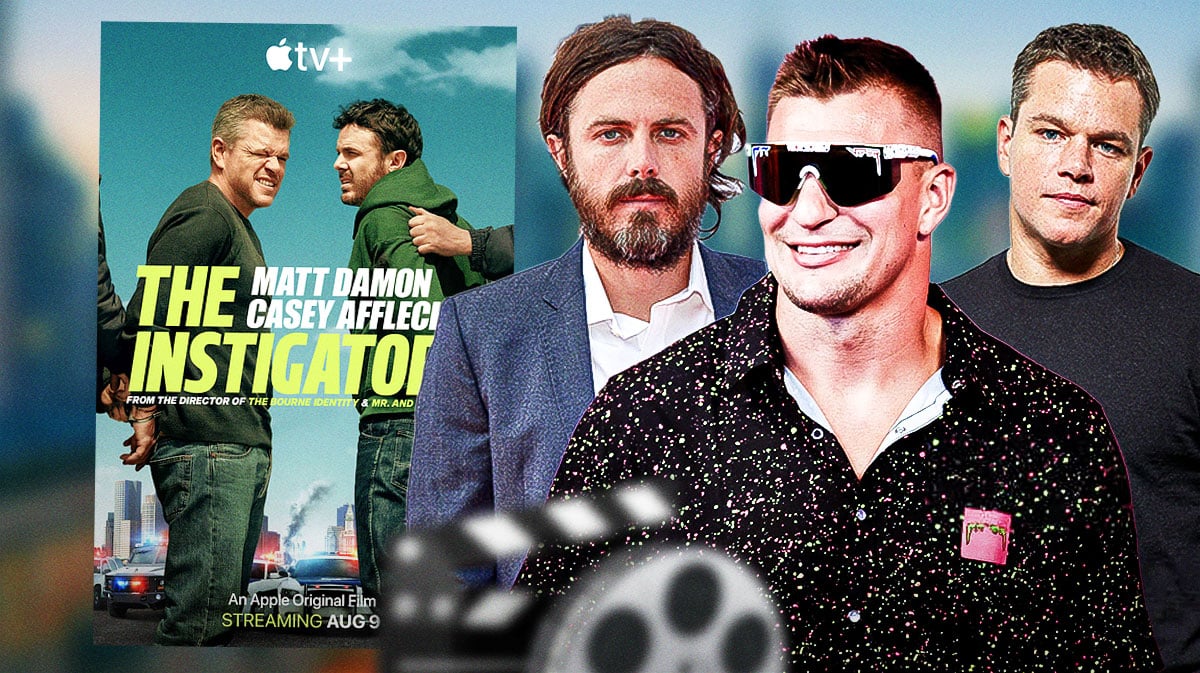 Apple TV+ movie The Instigators with Casey Affleck, Rob Gronkowski, and Matt Damon.