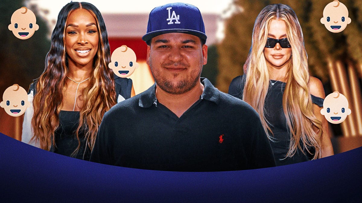 Rob Kardashian, Khoe Kardashian, Malika Haqq with baby emojis surrounding them