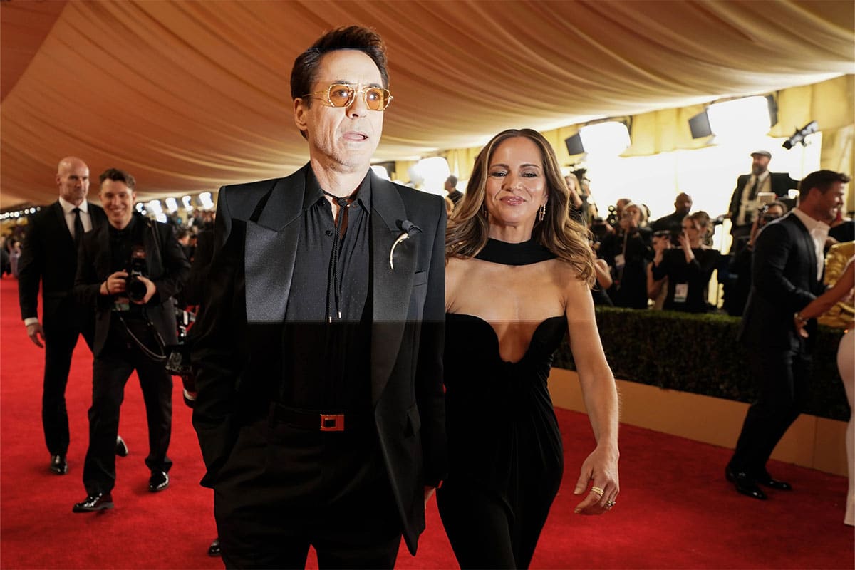 Robert Downey Jr. and Susan Downey on the red carpet at the 96th Oscars at the Dolby Theatre at Ovation Hollywood in Los Angeles on Sunday, March 10, 2024.