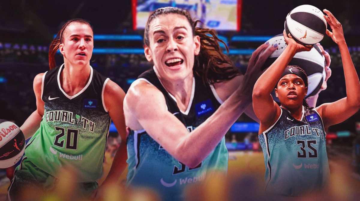 Liberty Sabrina Ionescu, Breanna Stewart and Jonquel Jones