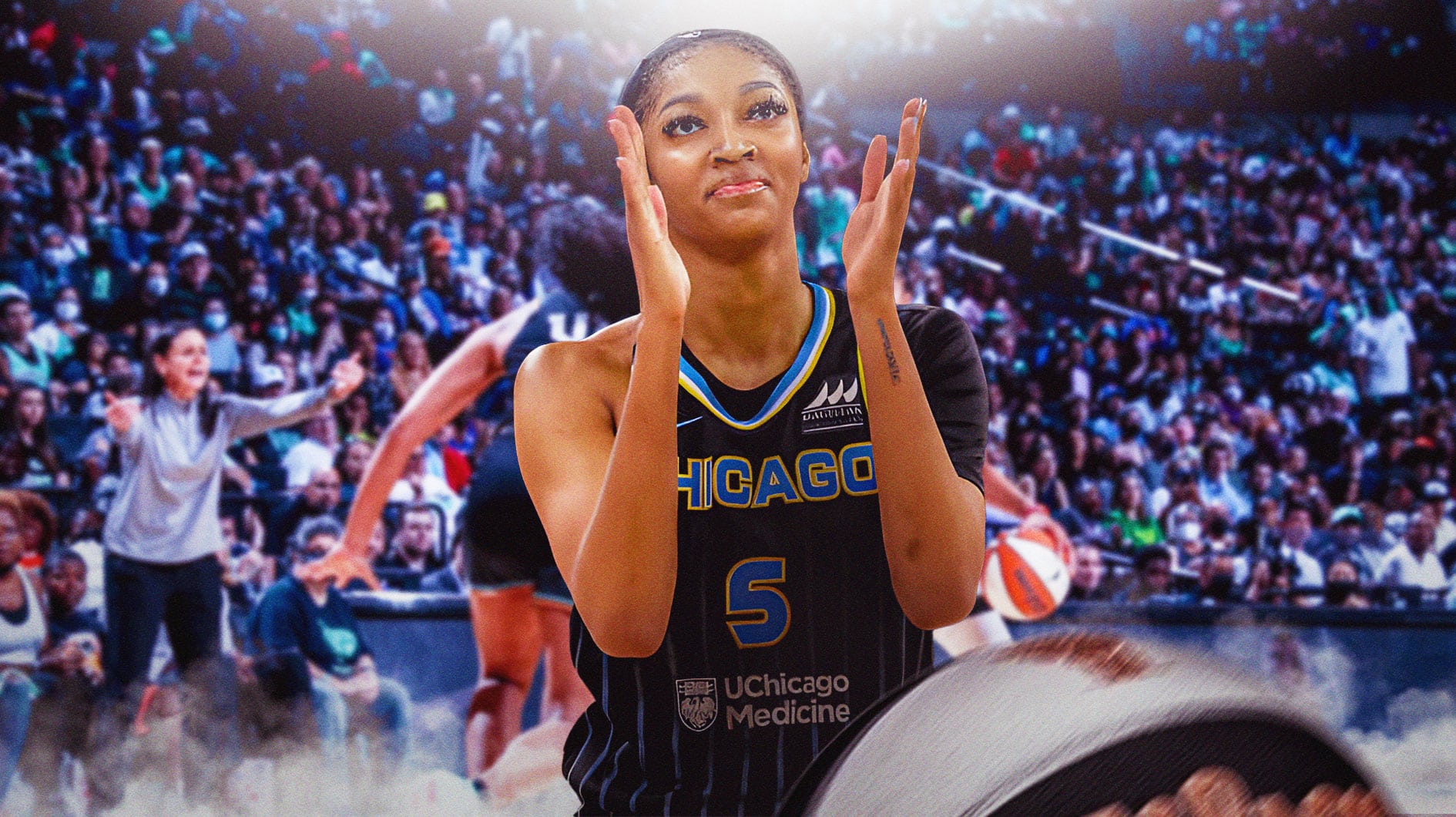 Angel Reese celebrating.