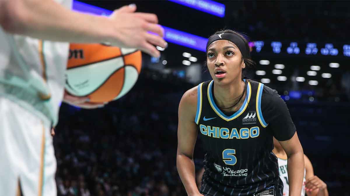 Chicago Sky forward Angel Reese (5) at Barclays Center