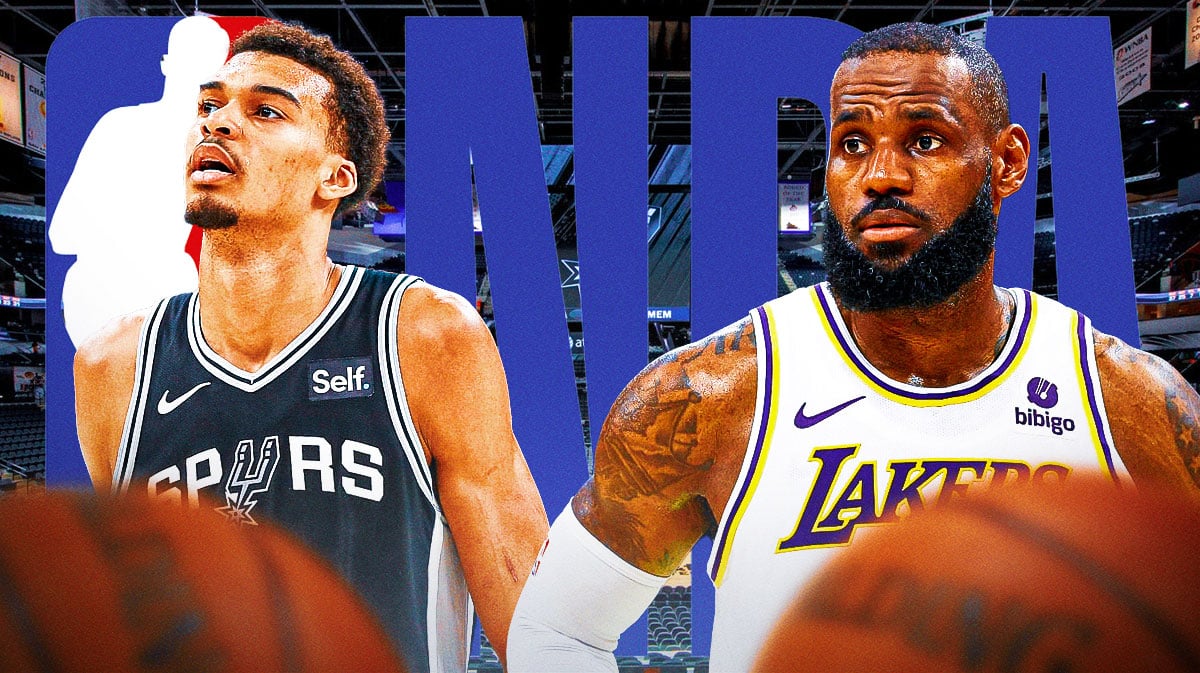 Victor Wembanyama, LeBron James ahead of the 2024 NBA Draft.