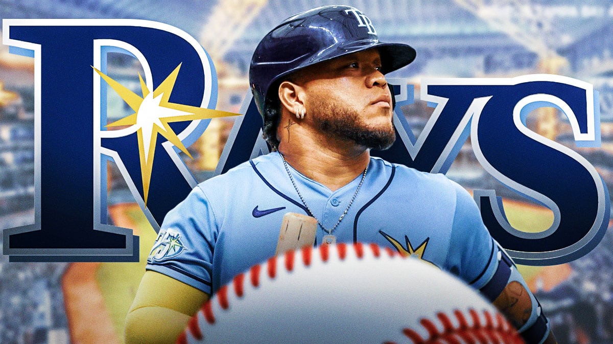 Harold Ramirez with Rays stadium in background