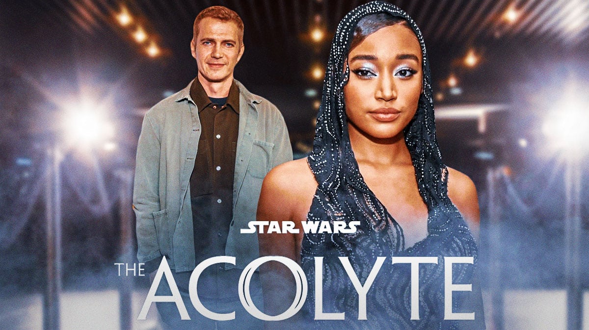 Star Wars: The Acolyte star Amandla Stenberg and Hayden Christensen.