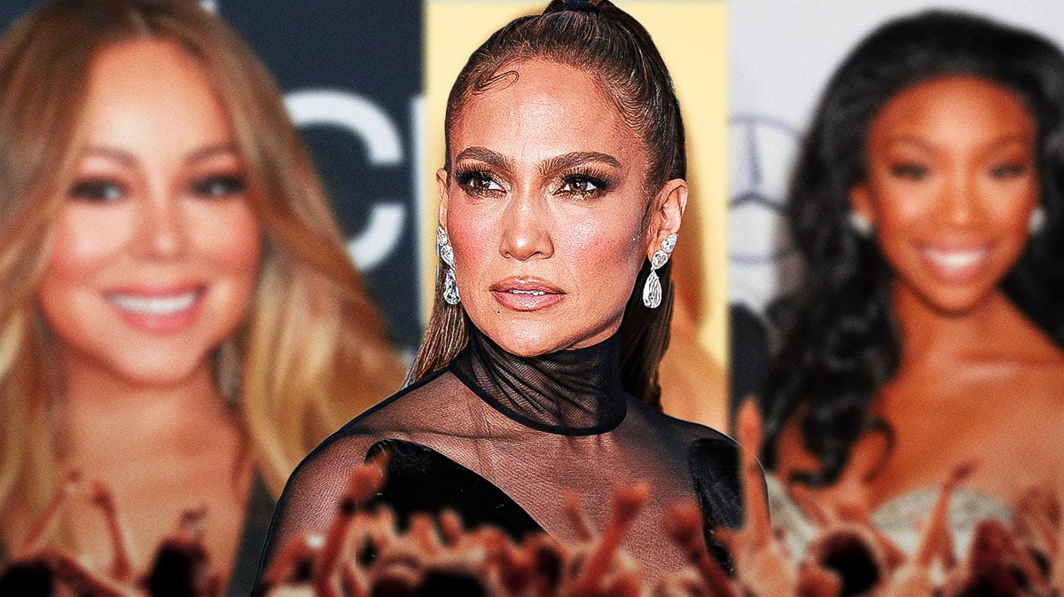 Jennifer Lopez with Mariah Carey and Rihanna.
