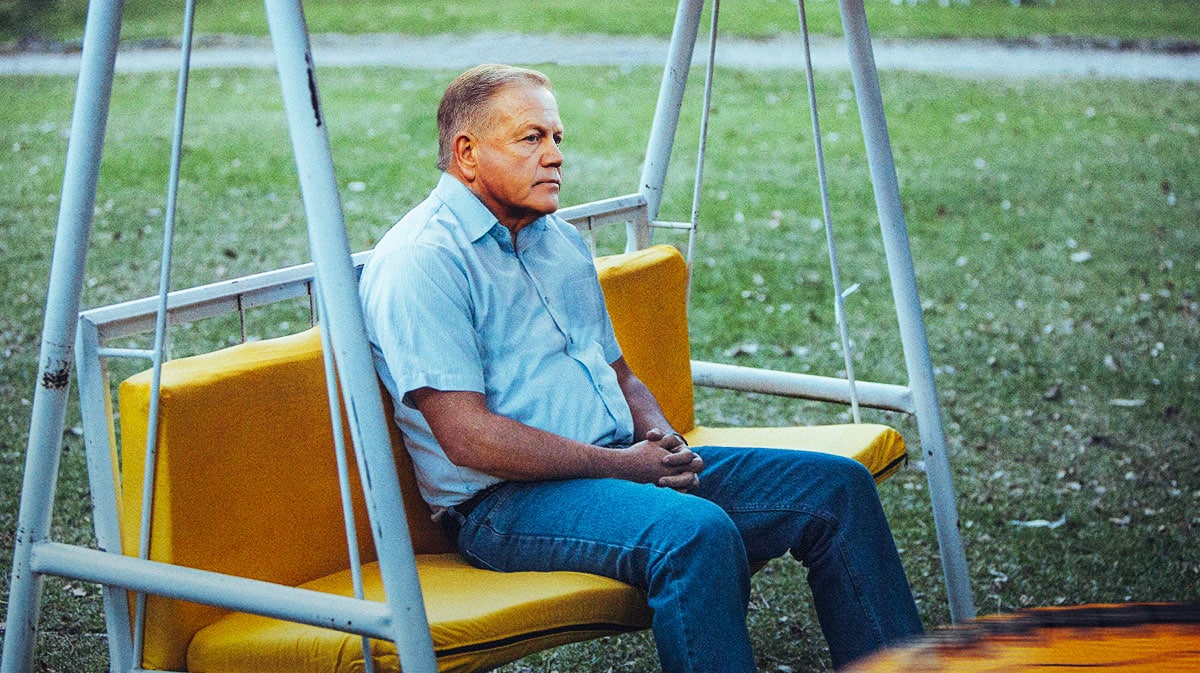 Brian Kelly (LSU football head coach) as the sad pablo escobar meme