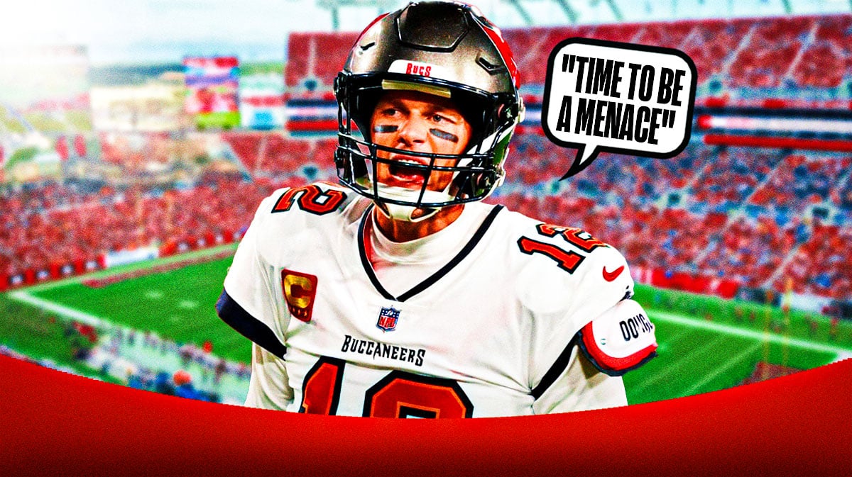 Tom Brady with a devious smile says "time to be a menace"