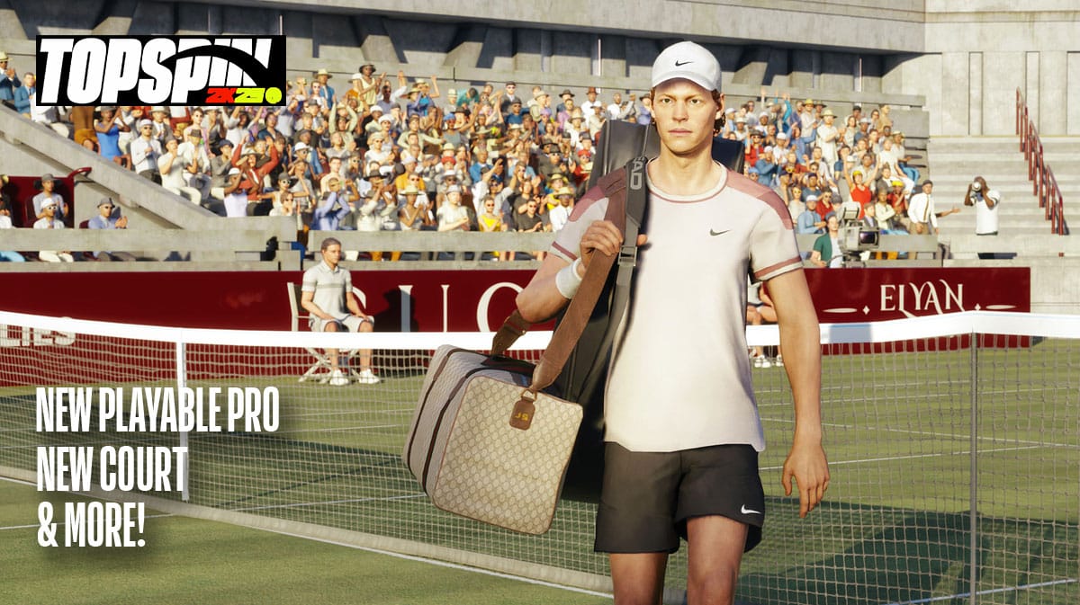 TopSpin 2K25 Adding Jannik Sinner, Gucci Brand Apparel Soon