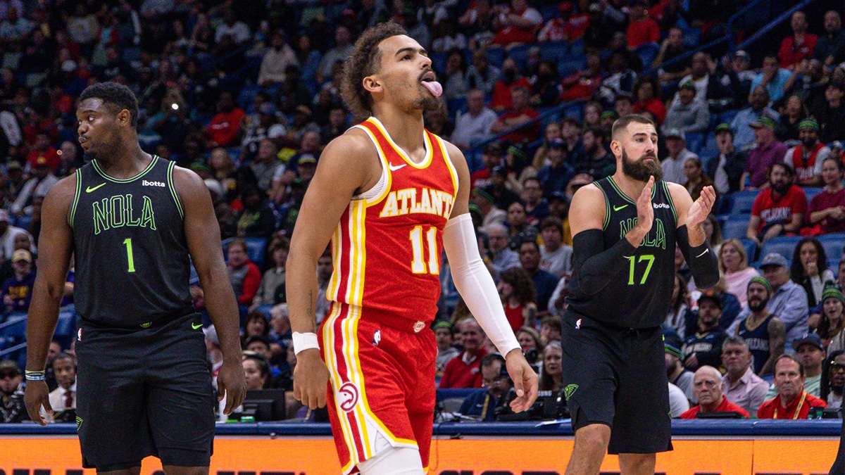 Atlanta Hawks guard Trae Young (11) reacts to missing a free throw