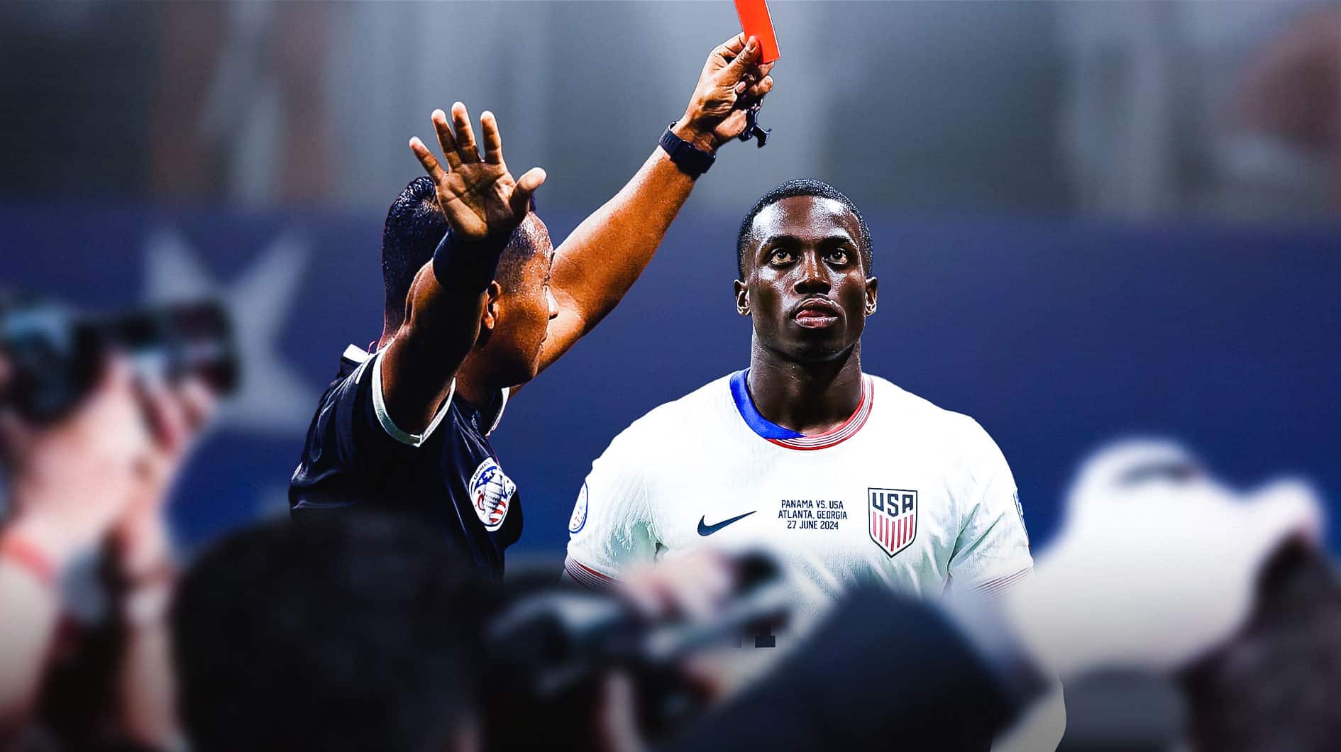 USMNT star Tim Weah reacts to his red card amid Copa America loss