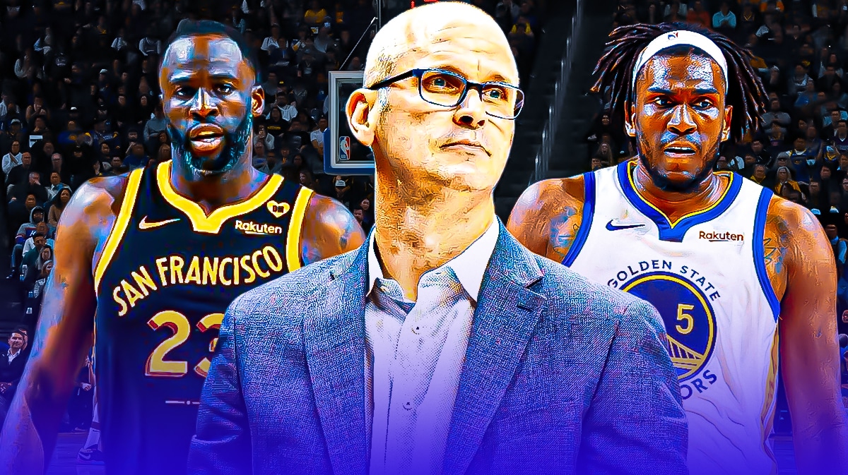 Dan Hurley in the Middle of Draymond Green and Kevon Looney