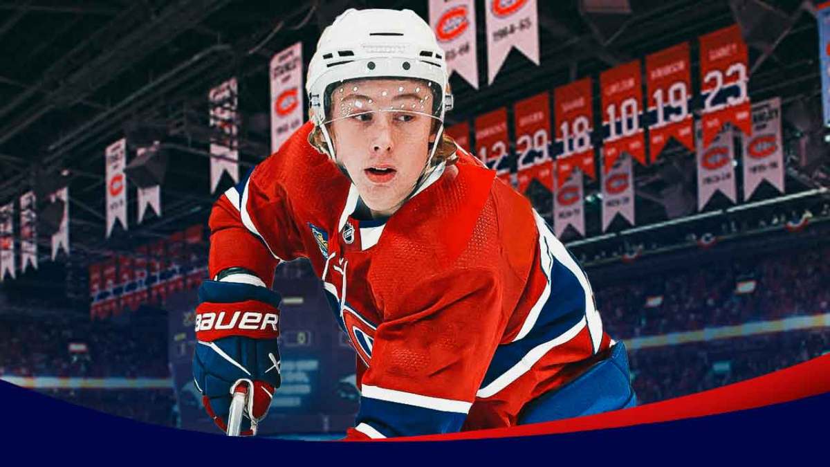 Berkly Catton after the Canadiens pick him at the 2024 NHL Draft.