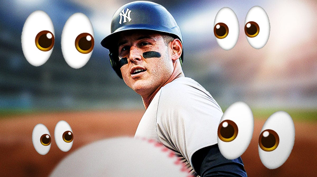 Anthony Rizzo with a bunch of the big eyes emojis in the background