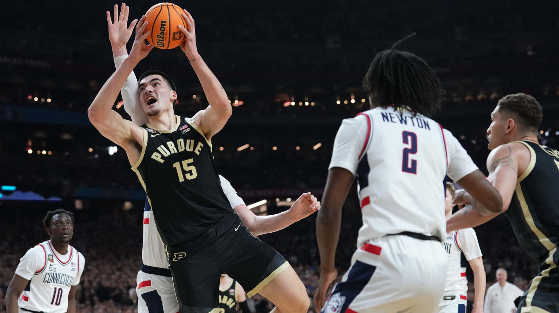Zach Edey national championship game Purdue vs. UConn