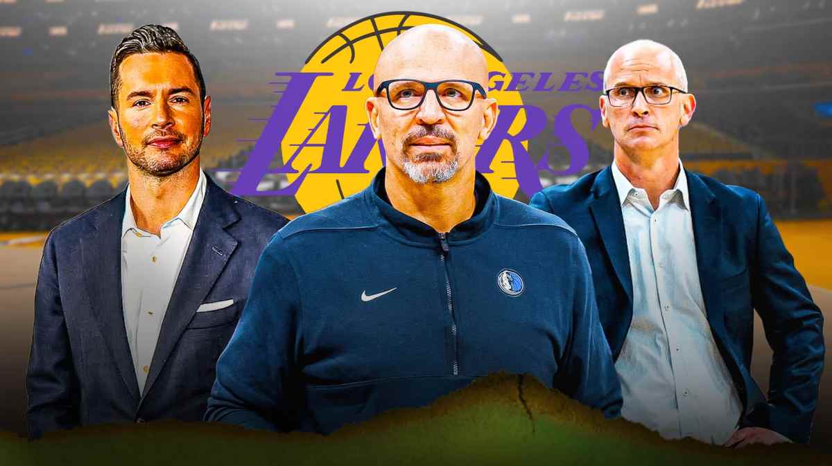 Mavericks Jason Kidd with Lakers candidates JJ Redick and Dan Hurley