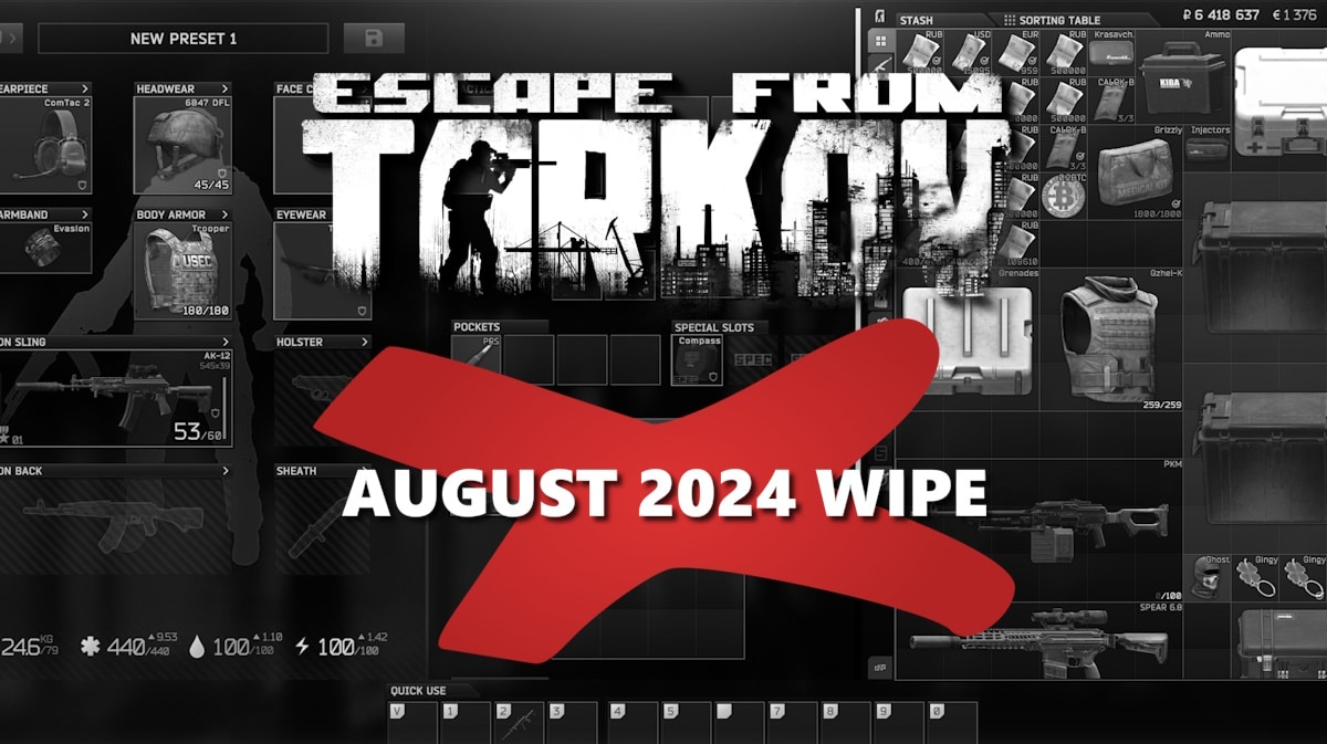 Удаление данных из Escape From Tarkov за август 2024 г. — даты, время и многое другое