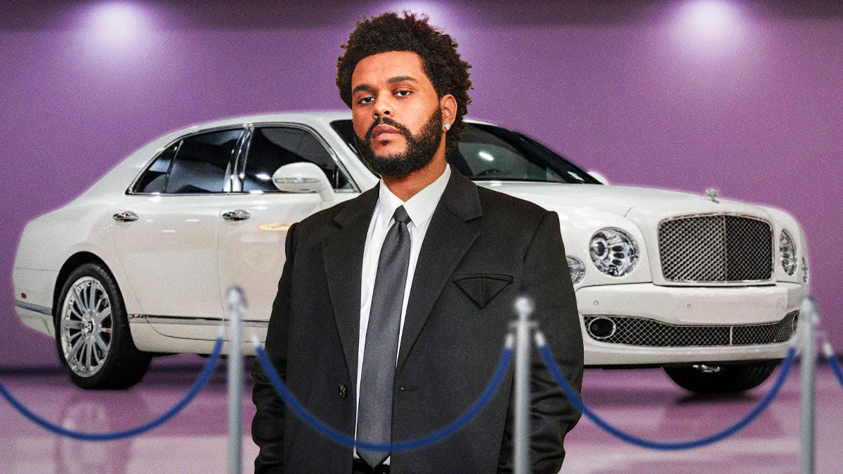 The Weeknd in front of a car from his collection.