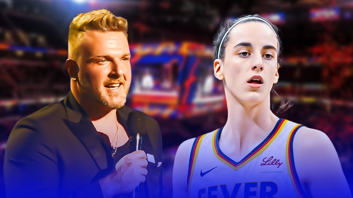 Indiana Fever player Caitlin Clark and sports commentator Pat McAfee