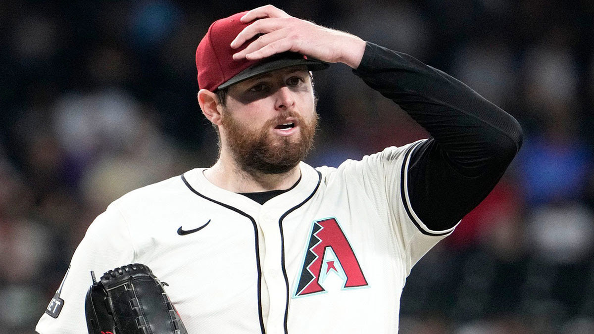 Arizona Diamondbacks pitcher Jordan Montgomery (52) reacts after allowing a run to score by the Minnesota Twins in the third inning at Chase Field in Phoenix on Thursday, June 27, 2024.