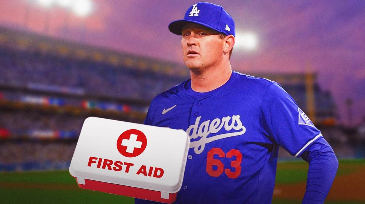 Kyle Hurt with a first aid kit