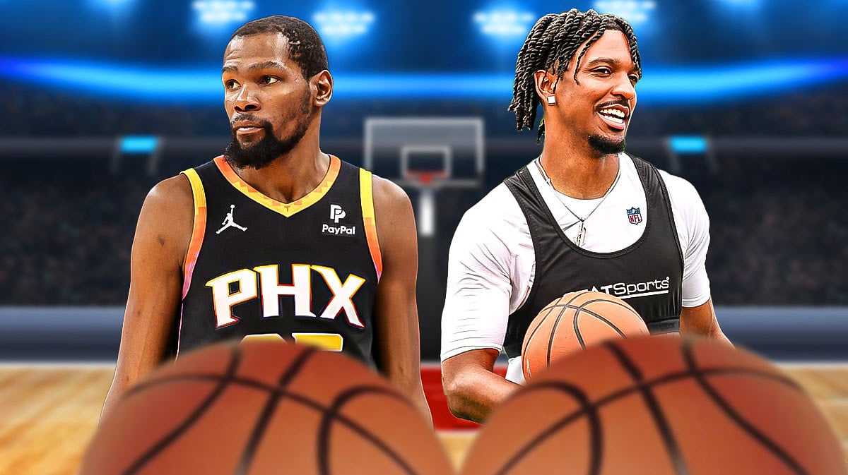 Kevin Durant and Jayden Daniels