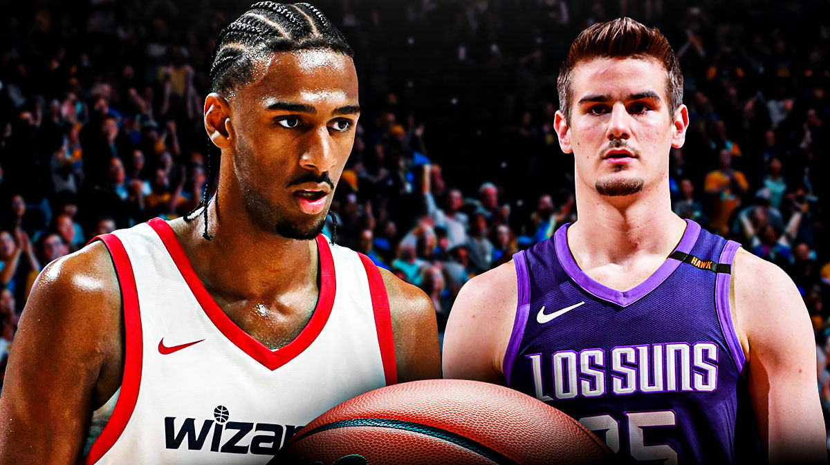 Alex Sarr and Dragan Bender playing in the NBA Summer League.