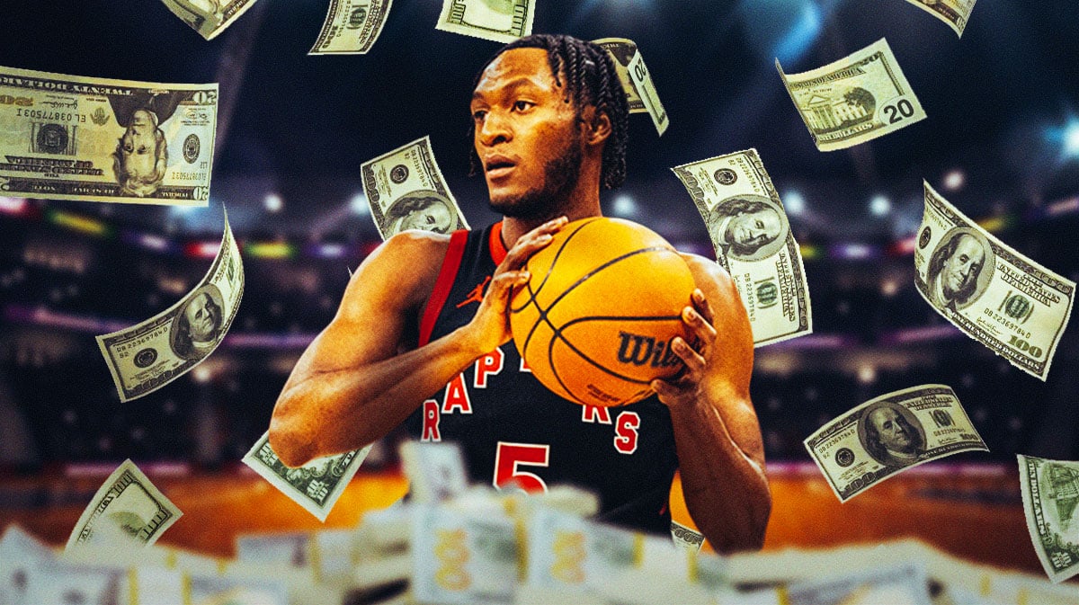 Immanuel Quickley with money flying around.