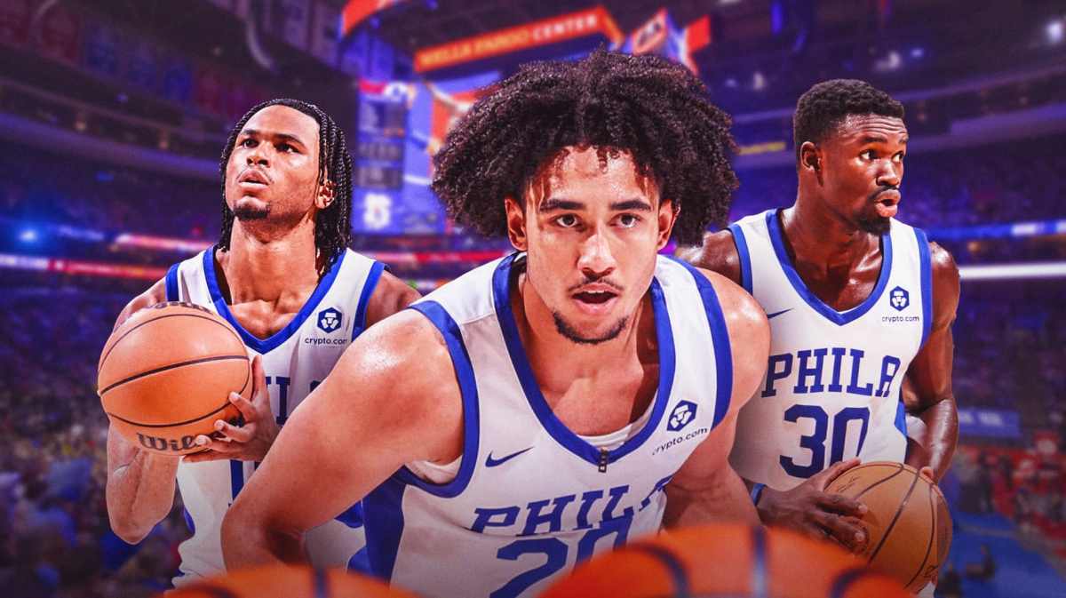 76ers' Ricky Council IV, Jared McCain and Adem Bona in Summer League