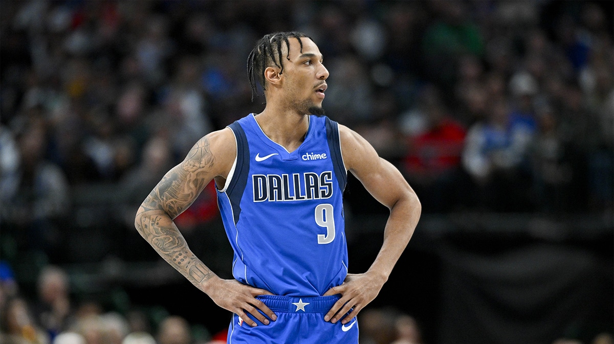 Dallas Mavericks guard A.J. Lawson (9) in action during the game between the Dallas Mavericks and the New Orleans Pelicans at the American Airlines Center. 