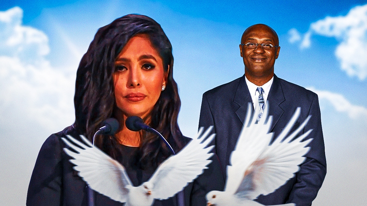 Vanessa Bryant looking at Kobe Bryant''s dad Joe Bryant