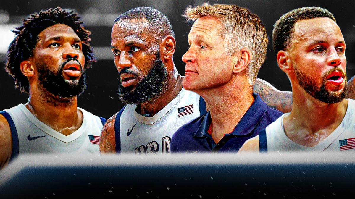 Team USA Olympics Steve Kerr bench Joel Embiid Stephen Curry LeBron James