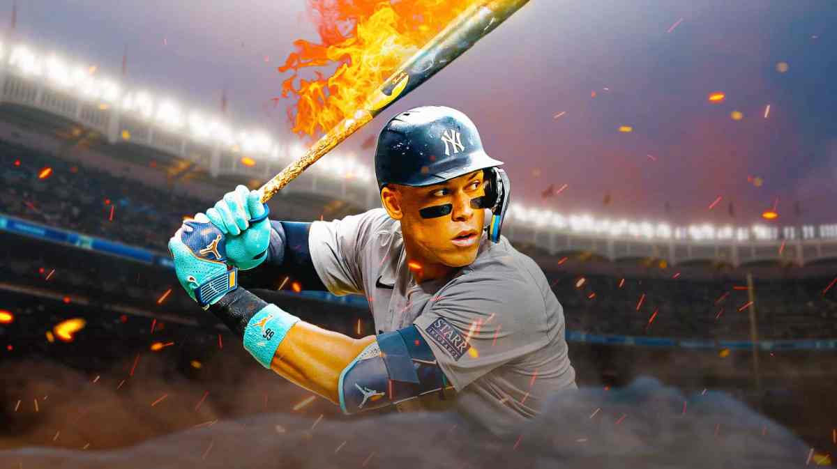 Aaron Judge (Yankee) hitting with his bat on fire