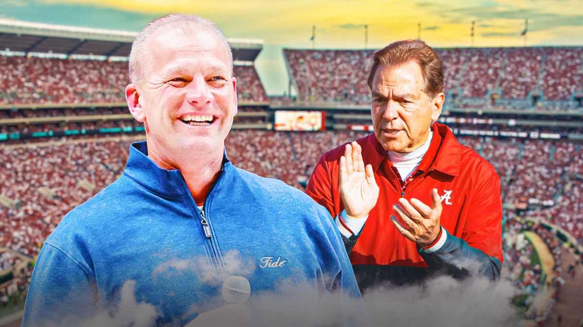 Alabama football head coach Kalen DeBoer, Nick Saban