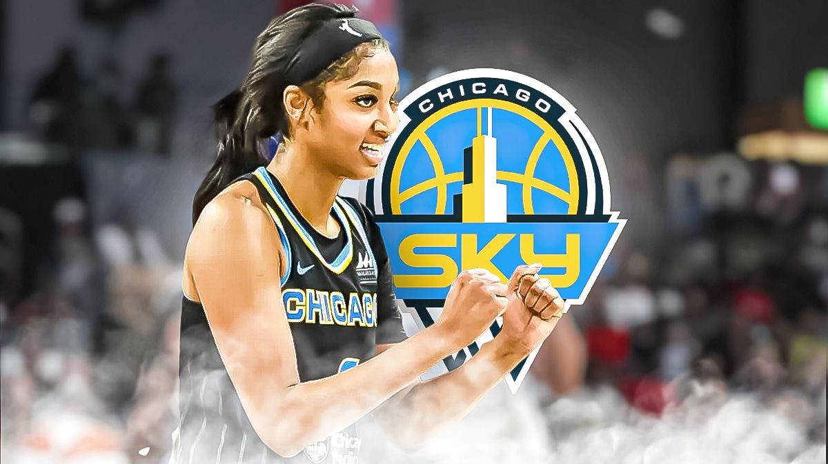 Chicago Sky's Angel Reese look at Storm fans after stretch four. WNBA All-Star announcement