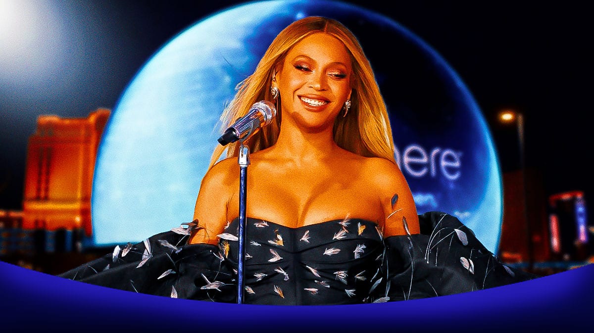 Beyoncé (Beyonce) with Las Vegas Sphere in background.