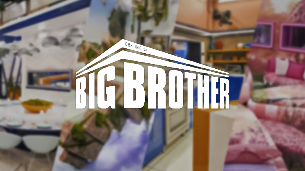 Big Brother logo with furniture in background.