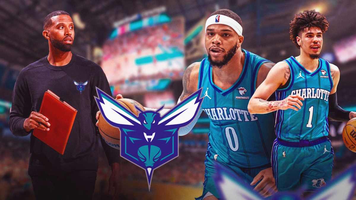 Hornets Charles Lee, Miles Bridges and LaMelo Ball at Spectrum Center