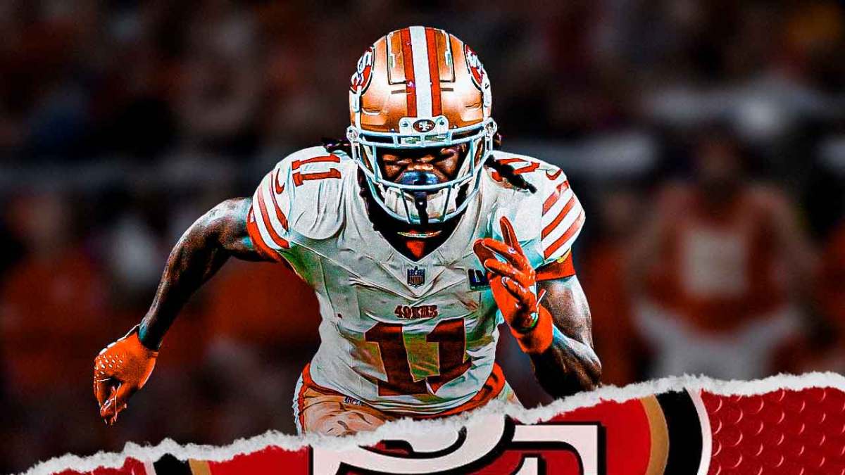 San Francisco 49ers Brandon Aiyuk with team logo
