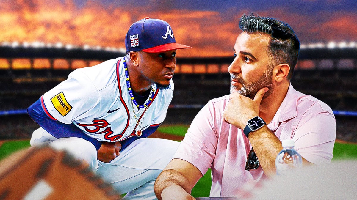 Ozzie Albies, Braves GM Alex Anthopoulos, Truist Park